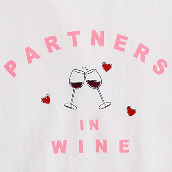 New! J. Crew size XS X-Small Partners in Wine Graphic T Shirt NWT - Picture 2 of 6